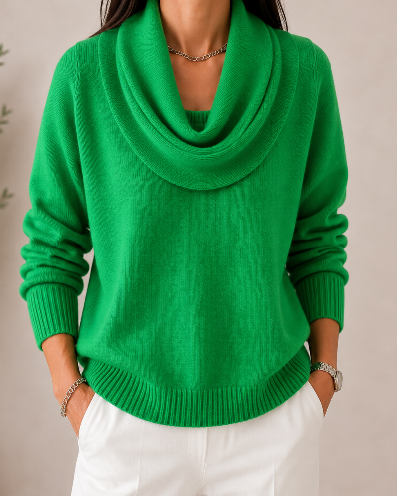 Елена | Елегантен пуловер с яка