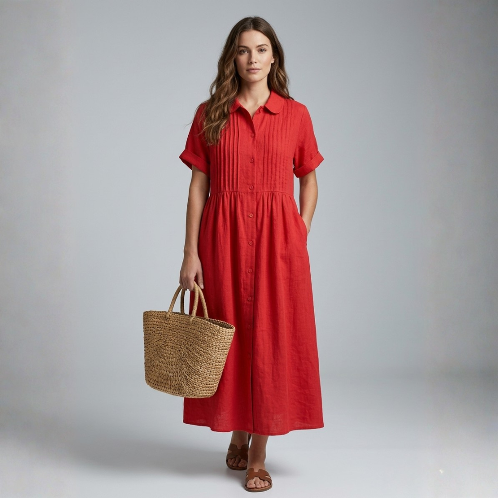 Electra - Ненатрапчиво памучно рокля-рубашка