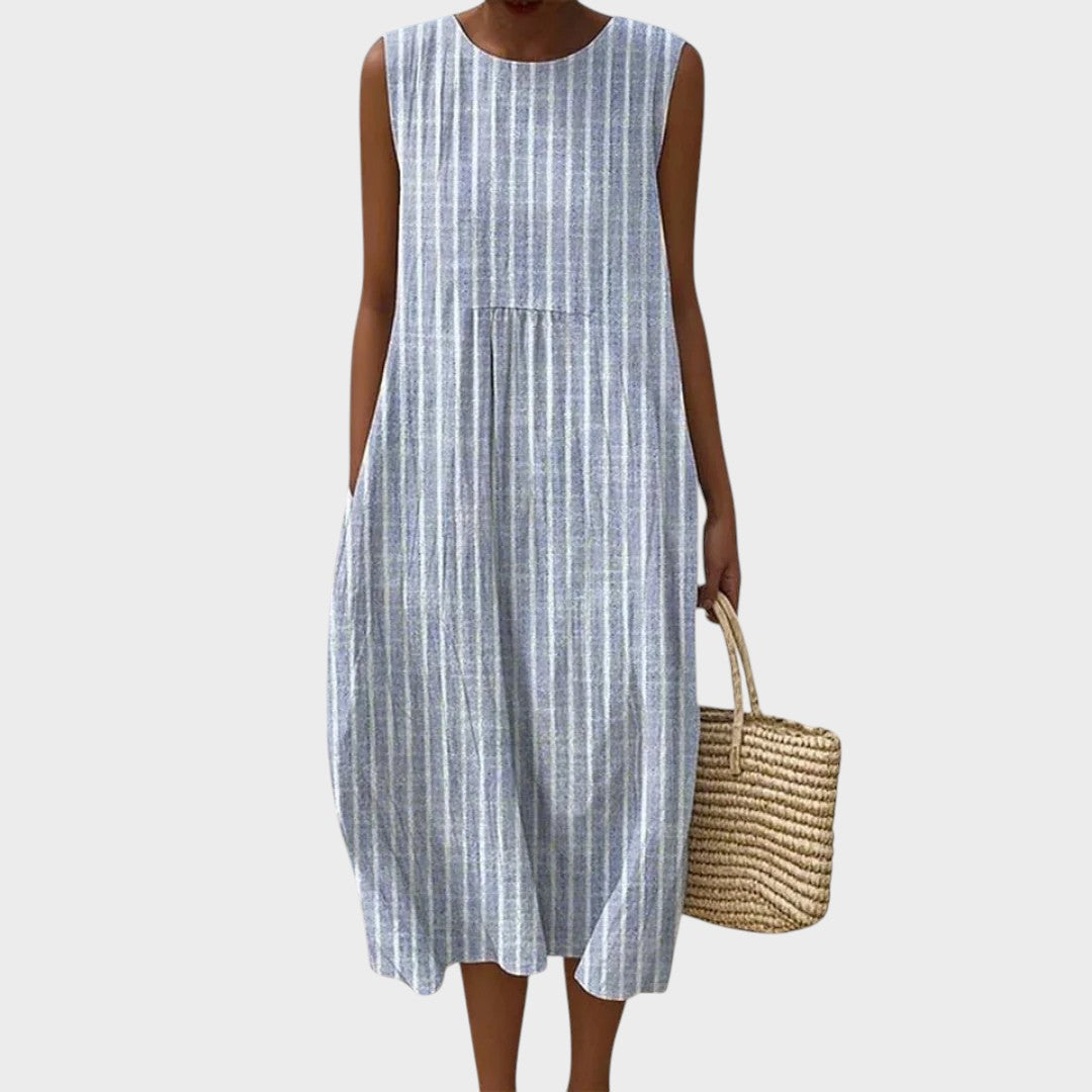 Vestido Midi com Linhas