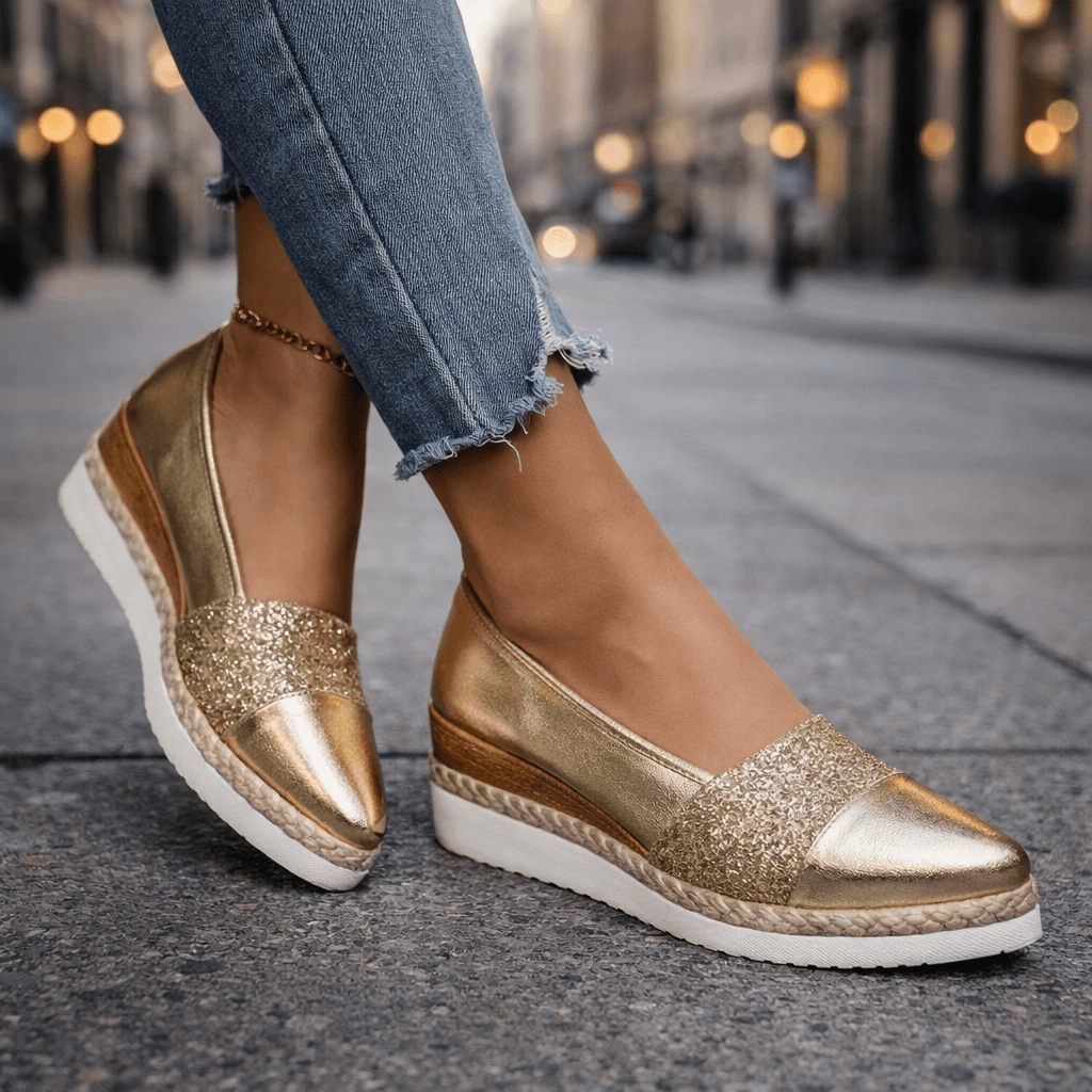 Alethea - сандали с блестяща платформа