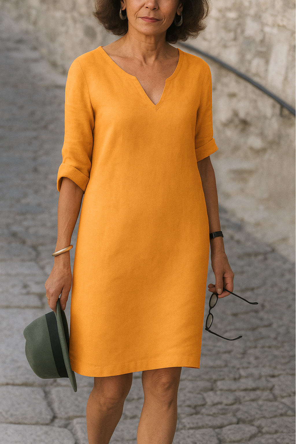 Никол | Flowing Dress with V-Neck and Elegant Line for Every Moment of the Day