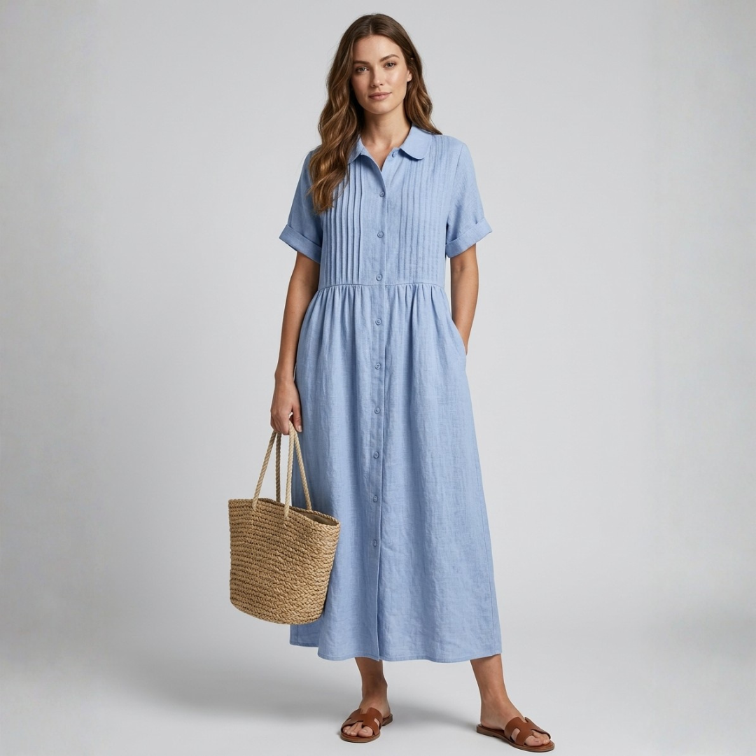 Electra - Ненатрапчиво памучно рокля-рубашка