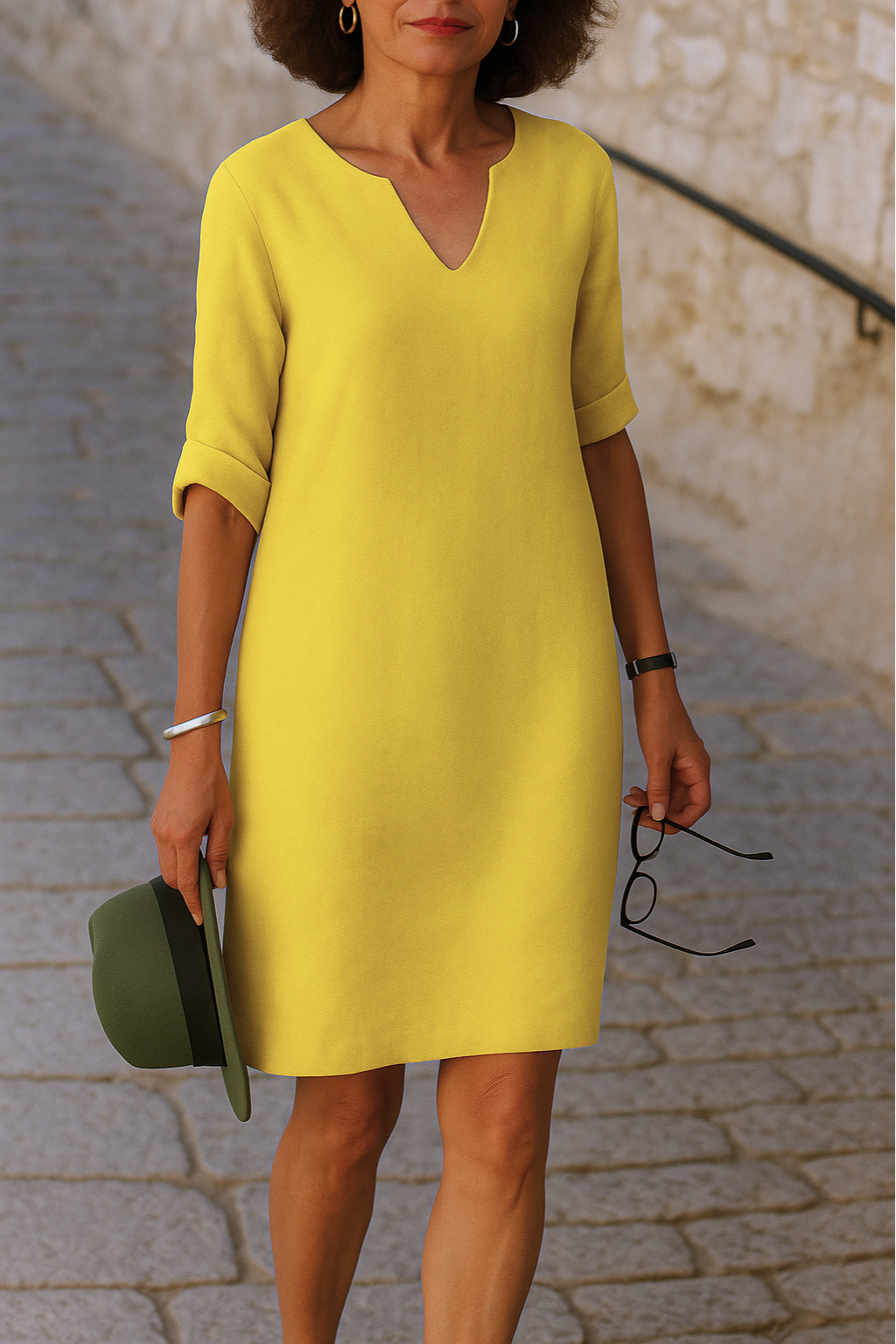 Никол | Flowing Dress with V-Neck and Elegant Line for Every Moment of the Day