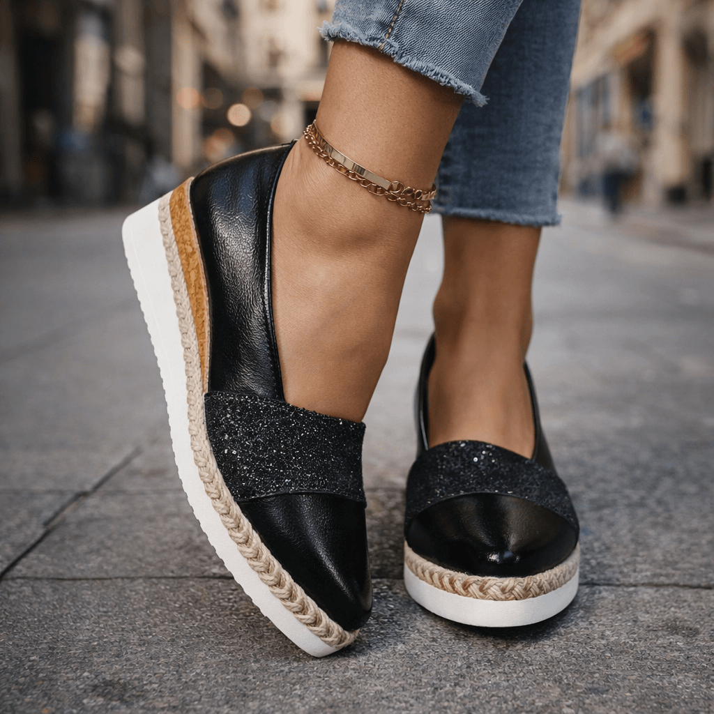 Alethea - сандали с блестяща платформа