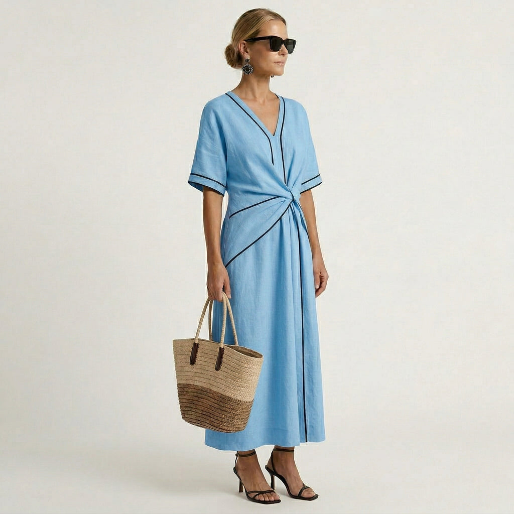 Петя | Elegant Dress with Flattering Waist and Vacation Chic