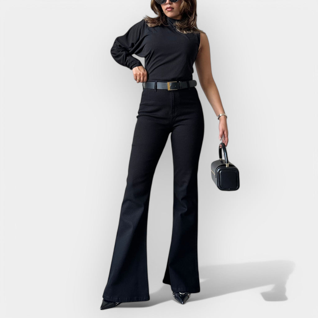 Висок Waist Flare Дънки
