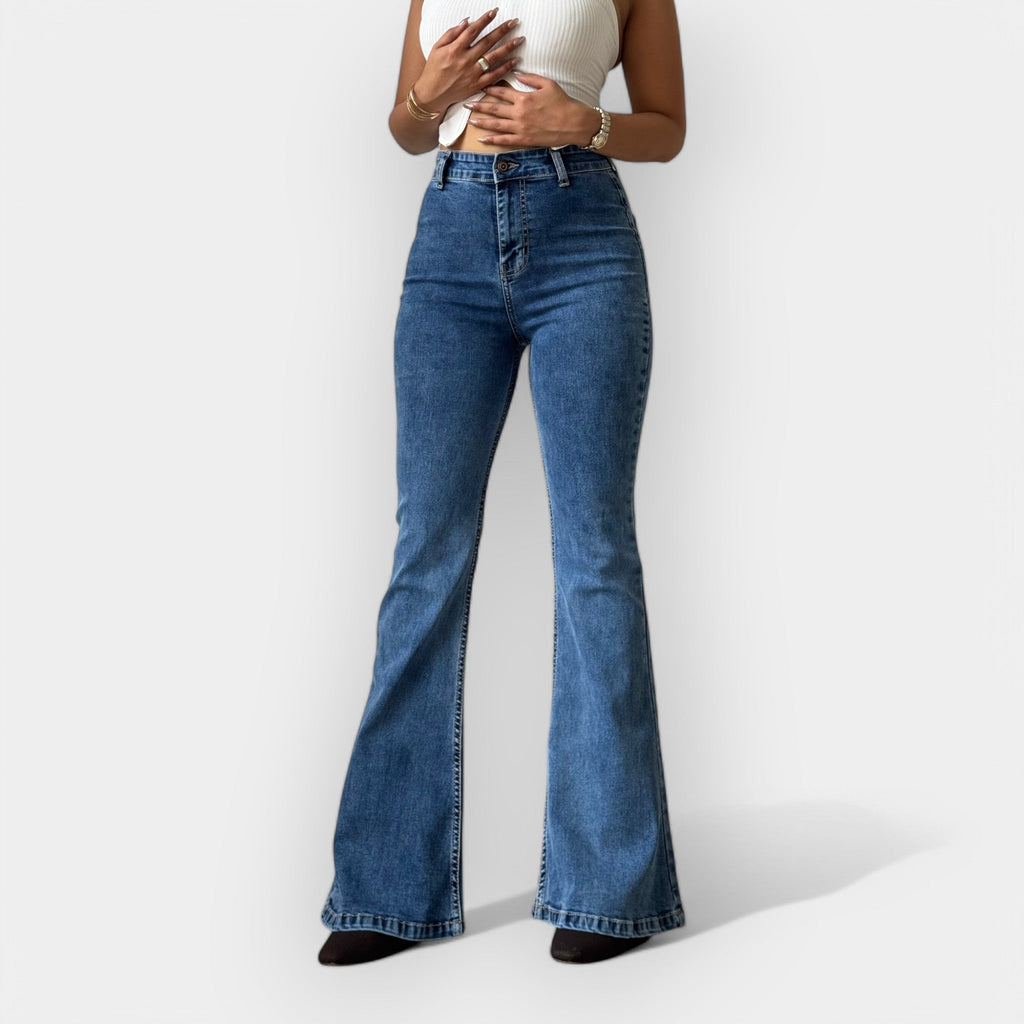 Висок Waist Flare Дънки
