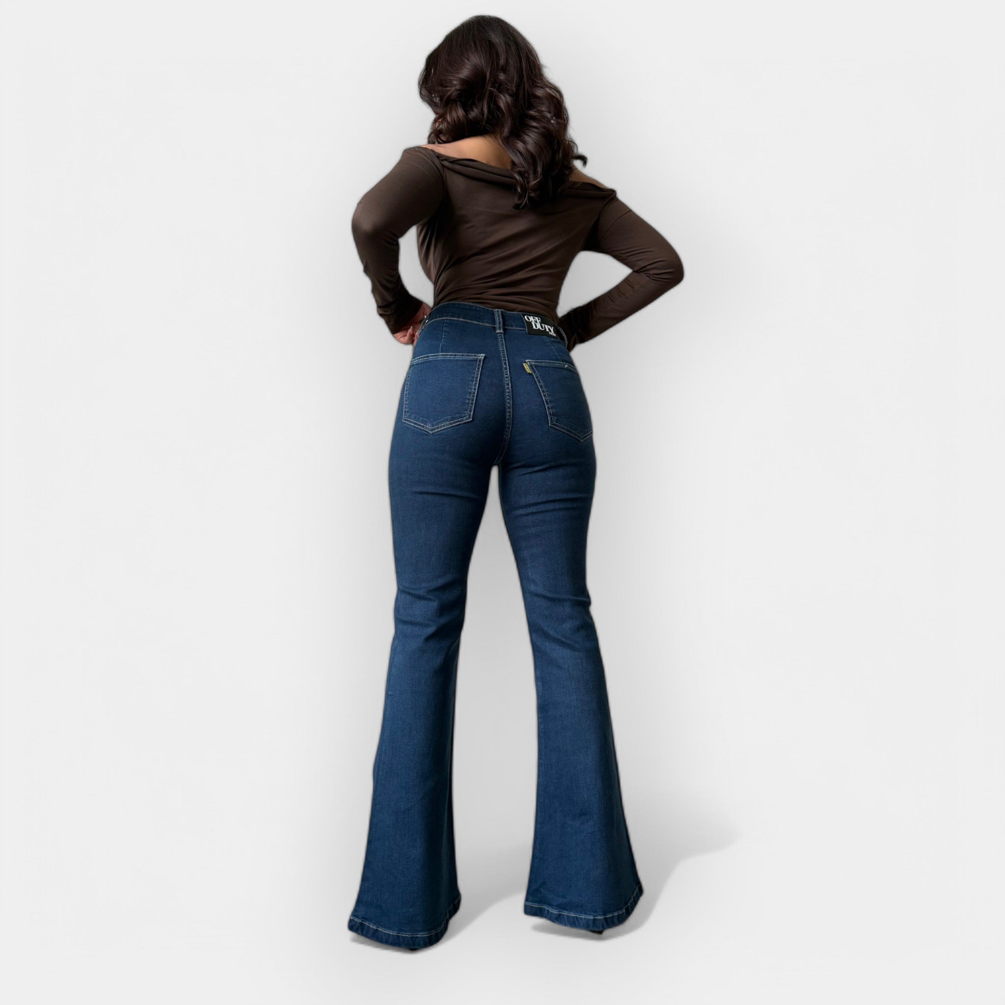 Висок Waist Flare Дънки