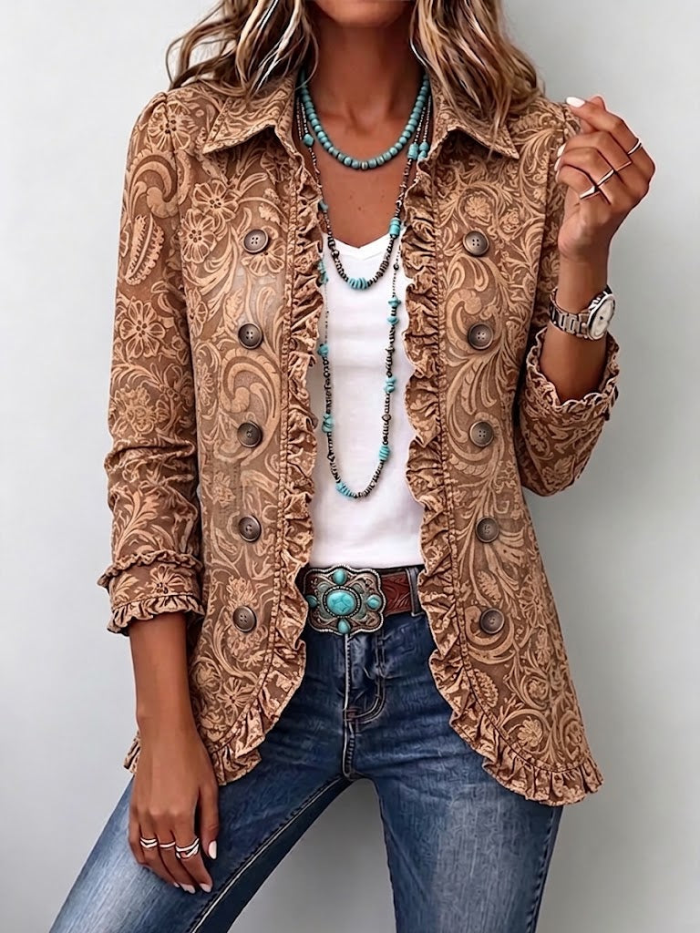 Петя | Винтидж цветно яке с ръбове